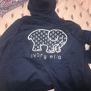 Ivory Ella Zip Up Hoodie Medium